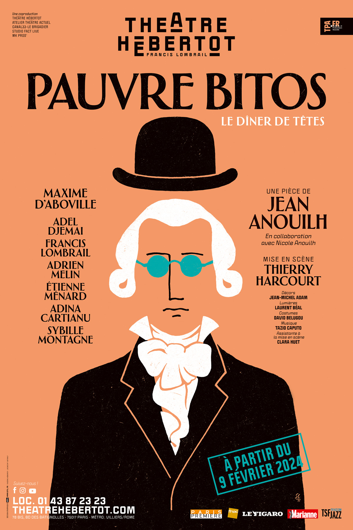 Affiche du spectacle : Pauvre Bitos ou le dîner de têtes